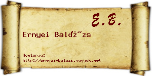 Ernyei Balázs névjegykártya